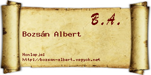 Bozsán Albert névjegykártya